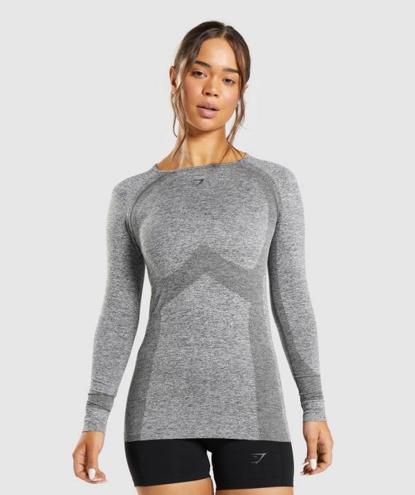 Damske Mikiny Gymshark Flex Long Sleeve Top Siva | KO8579126